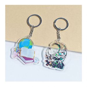 Custom Printed Anime Keychain Design Glitter Epoxy/Hologram Laser Cut Engraved Acrylic Charm UV Printing (Zinc Alloy) Plastic - Product Image 6
