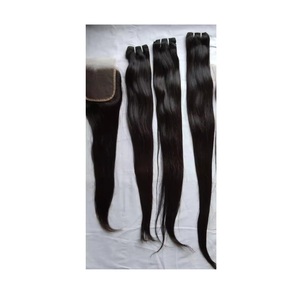 Extensiones de cabello humano vietnamita crudo sin procesar Color Natural 1B Wave Style HD Straight Double Drawn Trama trenzada Genius Trama - Product Image 6