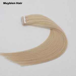 Extensions de cheveux naturels indiens vierges à prix d'usine, invisibles, lisses, avec bande adhésive, blondes, lisses naturelles - Product Image 6