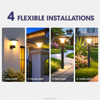 Conception brevetée 360 °   Effet d'éclairage, éclairage doux, lampes solaires murales d'extérieur, étanches, 2 modes de fonctionnement, 3CCT, 4 modes d'installation