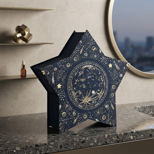 Caja de Regalo de Lujo Personalizada en Forma de Estrella, Caja Rígida <span class=keywords><strong>con</strong></span> Lámina Dorada Celestial para Regalos Navideños, Cosméticos, Marca Boutique - Product Image 4