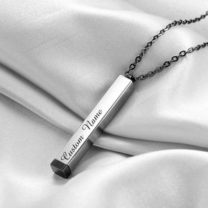 Collar con Colgante de Acero Inoxidable de 43 mm de Largo, Rectangular, Grabado con Láser, Nombre Personalizado, Joyería para Uso Diario, Regalo - Product Image 2