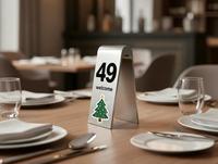 Support de table en plastique en forme de A pour numéros de table de Noël avec fente pour carte pour restaurant