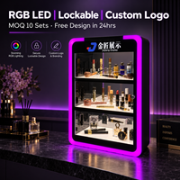 Özel 3 Katmanlı RGB LED Özelleştirilmiş Akrilik Vitrin Akrilik Sergi Standı Tütün Dükkanı Akrilik Sergi Rafı