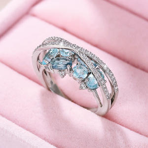 Bague en Moissanite Q998 en Argent 925, Coupe Ovale, Sertissage Pavé, Bagues de Fiançailles pour Femmes avec Pierre Précieuse - Product Image 3