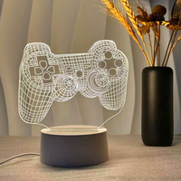 Lampe de bureau pour salle de jeux 3D personnalisée Console de jeux Veilleuse de chevet à LED avec icône