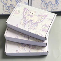 Boîtes d'expédition mignonnes en forme de papillon, de chat et d'unicorn, boîtes en papier kawaii, boîtes pour cartes à collectionner, cartes postales, petits emballages cadeaux portables