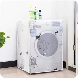 Şeffaf çamaşır makinesi tozluk, baskılı güneş koruyucu kapak, ev su geçirmez davul çamaşır makinesi kılıfı