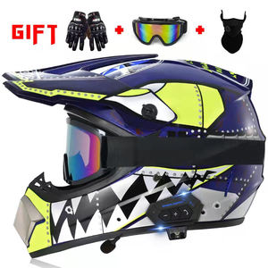 Casque de <span class=keywords><strong>moto</strong></span> avec haut-parleur à dents bleues, casque tout-terrain, ATV, Motocross, Cascos, casque de Motocross complet avec dents bleues, cadeau gratuit - Product Image 1