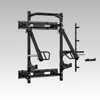 Rack de Potencia Multifunción con Barra de Dominadas Plegable, Soporte de Pared para Entrenamiento, Equipo de Gimnasio Comercial para Interiores con Cable Crossover