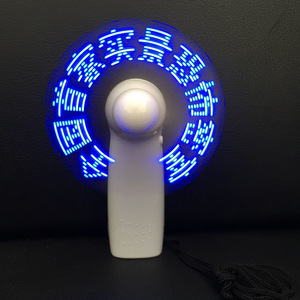 Mini Portable LED Fan With Light Battery Powered Handheld Rechargeable DIY Customizable - Product Image 1
