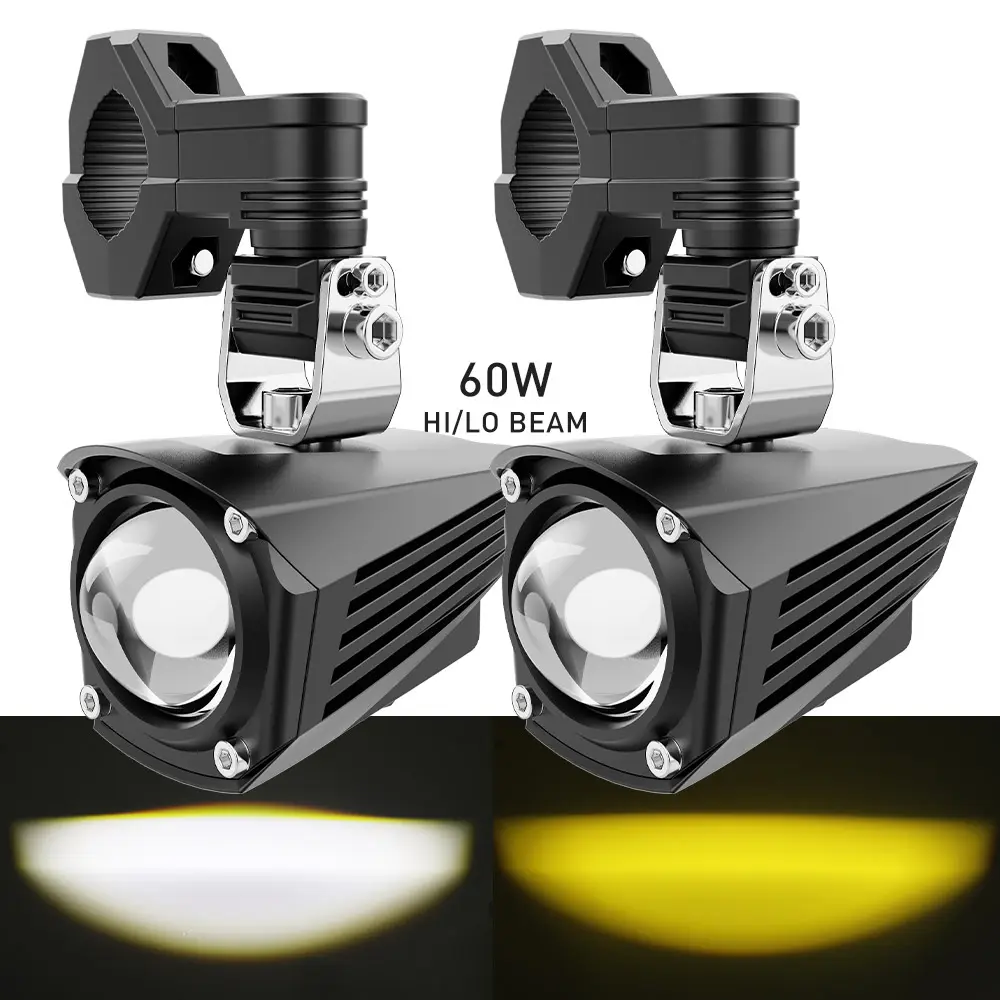 Motosiklet Led ışık sistemi Mini sürüş ışıkları yüksek düşük işın Led yardımcı işıklar sis farları