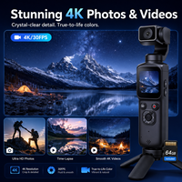 Caméra sportive portable 4K nouvelle génération HJD-05 avec suivi du visage, capteur CMOS HD et stabilisateur électronique pour photographie en extérieur