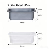 Conteneur à glace réutilisable en PP résistant au froid de qualité alimentaire 5 litres pour gelato, échantillon gratuit
