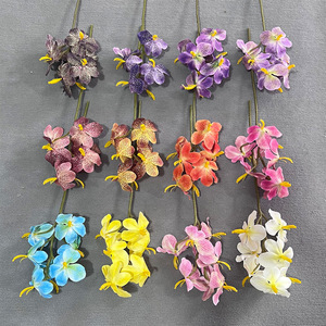 Bouquet d'orchidées artificielles, 7 pièces, fleurs réalistes en plastique pour décoration de mariage, décoration murale, accessoires de photographie - Product Image 2
