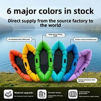 Bateau pneumatique de kayak et de rafting léger pour 2 personnes, design à parois en maille épaissie, matériau PVC, taille 245x300cm