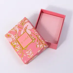Luxus-Schmuckschatulle mit individuellem Logo rosafarbene Verpackung aus Papier für Zubehör Ring Ohrring Halskette Armband Geschenkverpackung