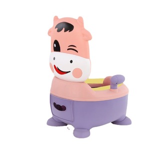 Inodoro Infantil con Diseño de Vaca Adorable, Inodoro Pequeño para Bebés, Diseño Anti-Salpicaduras de Orina, Cajón Separado - Product Image 1