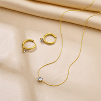 Collier et boucles d'oreilles en zircon plaqué or pour femme, acier inoxydable 316, accessoires féminins pour soirée, best-seller 2026 TGTZ1394