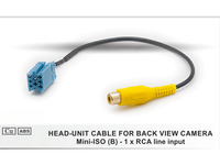 Cable de Audio y Video para Auto, Mini-ISO RCA, Conductor de Cobre Puro, PVC, 150mm de Longitud, para Cámara de Reversa