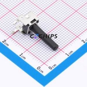 GT-TC101B-H175-L1 Tactile Switch Through hole,6x7.5mm Switch Single Pole Single Throw Round Button 2.5N Right Angle Insert - Product Image 1