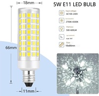E11 Ampoules LED 5W Équivalent 50W 60W Ampoules Halogènes AC 120V Dimmable 660LM E11 Mini Candélabre Base Lampe LED