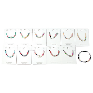 Bracciale con perline in acciaio inossidabile, set di 12 gioielli fatti a mano, braccialetti colorati con ciondoli per donne e ragazze, idea regalo - Product Image 2