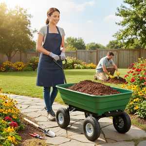 Modern 38x19x20" Yard <b>Cart</b> 4.0-cu ft Metal Plastic Rubber OEM/ODM Use <b>for</b> Carrying <b>Tools</b> and Plants ODGGAR028 - Product Image 5