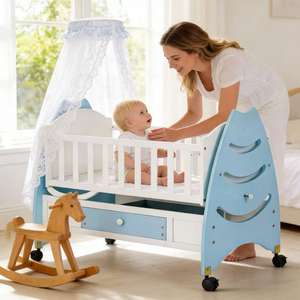 Lit simple en bois moderne JINS pour enfants, avec cadre élargi et coutures de sécurité, idéal pour chambre d'enfant, salon, école ou utilisation extérieure - Product Image 1