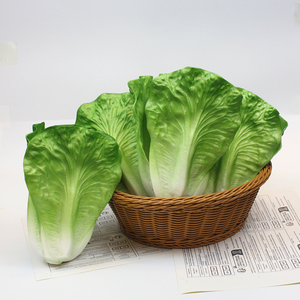 Laitue verte artificielle réaliste, fausse laitue romaine, légume artificiel réaliste, accessoire de décoration pour présentation alimentaire en cuisine - Product Image 1
