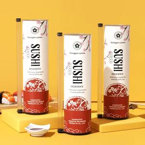 使い捨て寿司持ち帰り容器、押し上げ式丸型寿司巻き筒容器紙包装 - Product Image 2