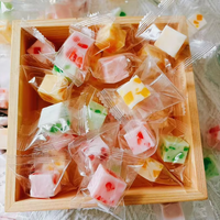 Bonbons Gélifiés Halal aux Fruits en Cubes, Sac de 1kg, 53% Jus Véritable, Probiotiques, Acide Lactique, Confiserie en Gros