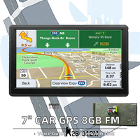 Navegación GPS LCD HD de 7 pulgadas para automóviles, actualización de mapa de Europa y América del Norte gratis, accesorio portátil de música FM de 8GB con navegador