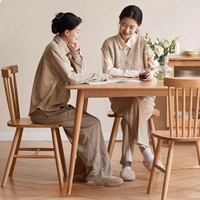 Modernes Design Massivholz Esstisch Eiche Rechteckige Kombination Langer Heimarbeit tisch Log Style Tisch