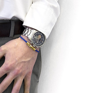 Bracciale Azure Blue Talbot in oro giallo 9 carati e pelle di squalo - Product Image 4