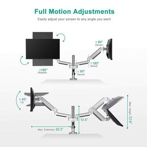แขนยึดจอคอมพิวเตอร์แบบคู่ ทำจากอะลูมิเนียม - Product Image 5