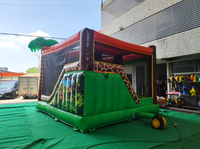 Structure gonflable combinée Toboggan Forêt et Figurines d'action Anime, Château gonflable, Jouet promotionnel, Location pour fêtes, Usage commercial