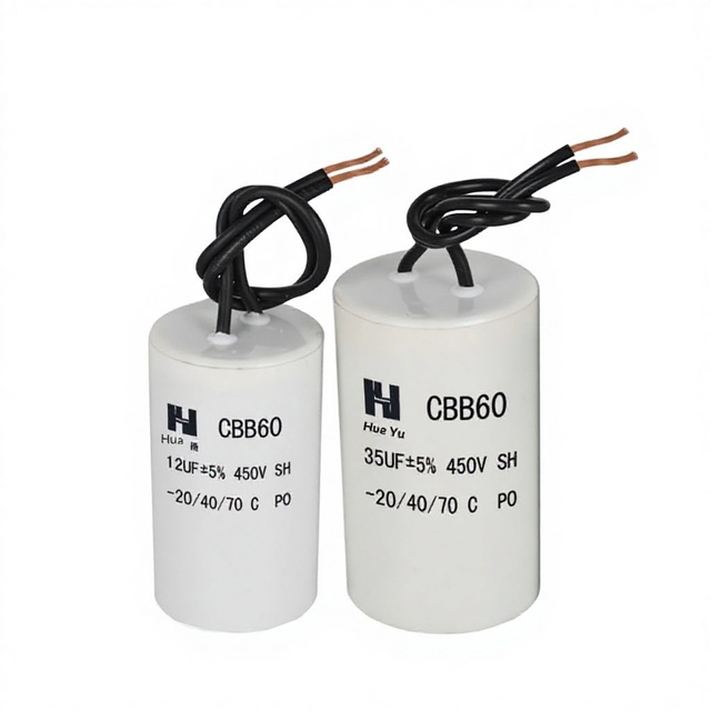 High Quality CBB60 450VAC Motor Running Capacitor 50/60Hz White Case Polypropylene Film Capacitors for AC Motor Start