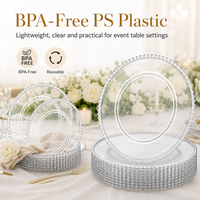 Assiettes en plastique de haute qualité, robustes, réutilisables, vaisselle jetable pour les mariages, les fêtes et les événements