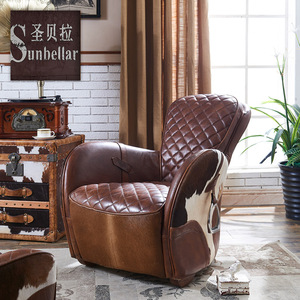 Diseño moderno de corte transversal de moda de cuero de sillón reclinable de ocio sofá silla - Product Image 5