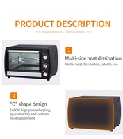 Four à pizza électrique à convection de grande capacité 45L, antiadhésif, pour comptoir, rôtissoire, boulangerie domestique, cuisson, grillage