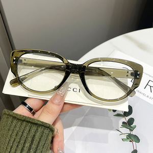 Black White <strong>Brown</strong> Transparent Unisex Anti Blue Light TR90 <strong>Glasses</strong> Vintage Retro Cat Eye Design Optical Spectacle <strong>Frame</strong> - Product Image 5