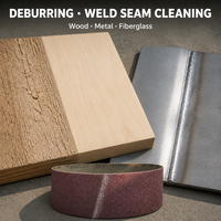 Sabuk Amplas Alumina Coklat REX 75x457mm Bersertifikasi ISO9001 BSCI untuk Mesin Gerinda Logam dan Kayu