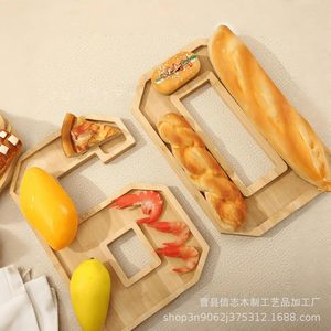 ถาดไม้สำหรับเสิร์ฟอาหาร ขนมหวาน ผลไม้ งานเลี้ยง ใช้ในบ้าน ชุดจานไม้ - Product Image 3