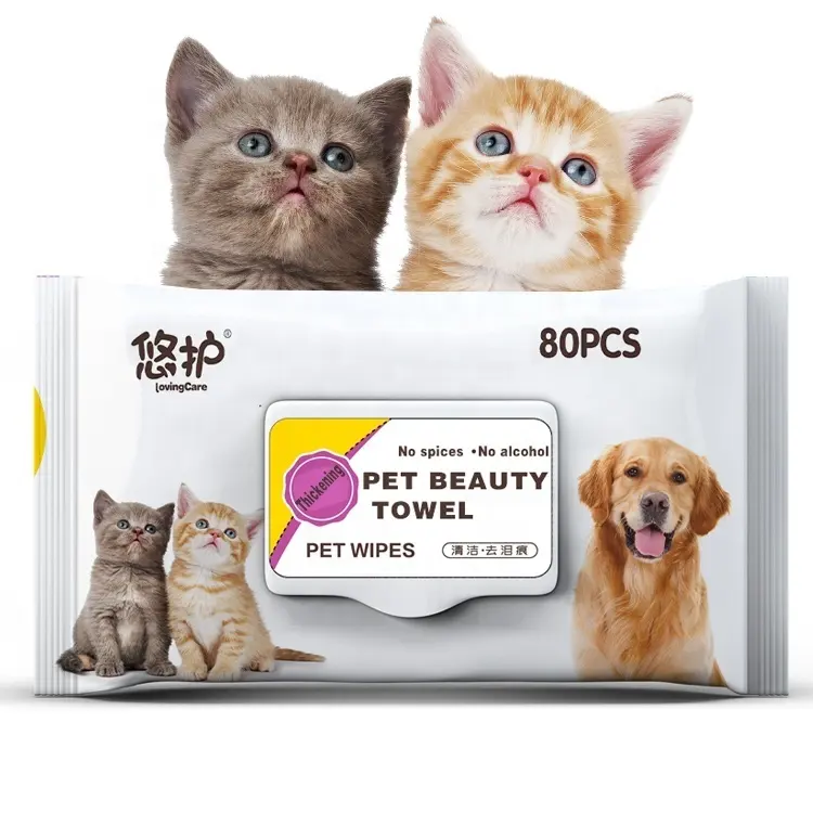 Custom Wrapping Hygiene Pet Wipes Thick Extra Large Deep Cleaning Petwipes Dog & Cat Wipes Cleans Face Ears Body And Eye Area