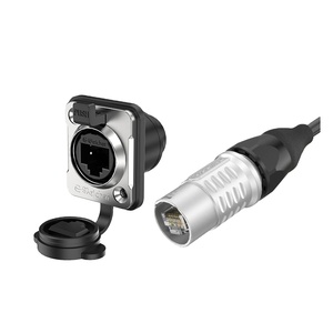 E-weichat IP67 ngoài trời Ethernet <span class=keywords><strong>RJ45</strong></span> cắm không thấm nước ethercon <span class=keywords><strong>RJ45</strong></span> kết nối cáp quang kết nối nhà sản xuất - Product Image 1