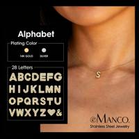 Collier EManco avec chaîne câble, pendentif lettre, strass et zircon, bijou tendance et minimaliste pour fêtes, festivals, célébrations et vacances