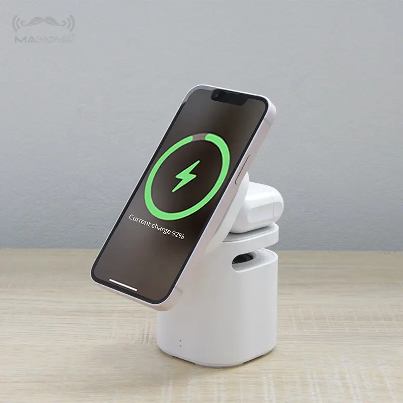 multipurpose Portable small tables singing hifi bass vibration speakers bluetooth with Mag-Safe Charger Stand for iphone