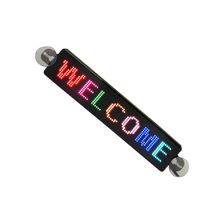 Led Mini Billboard Mini Smart LED Billboard 5V Car Screen Light Indoor Mobile Rolling ...