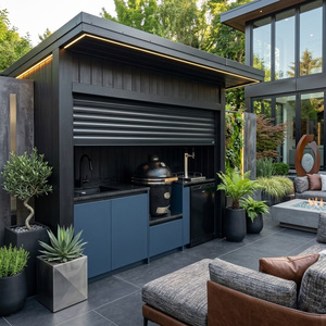 <span class=keywords><strong>Cucina</strong></span> Esterna di Lusso in Acciaio Inox SS304 Antimuffa con Tettoia, Struttura Metallica, Pod BBQ da Esterno con Tapparelle Avvolgibili - Product Image 1